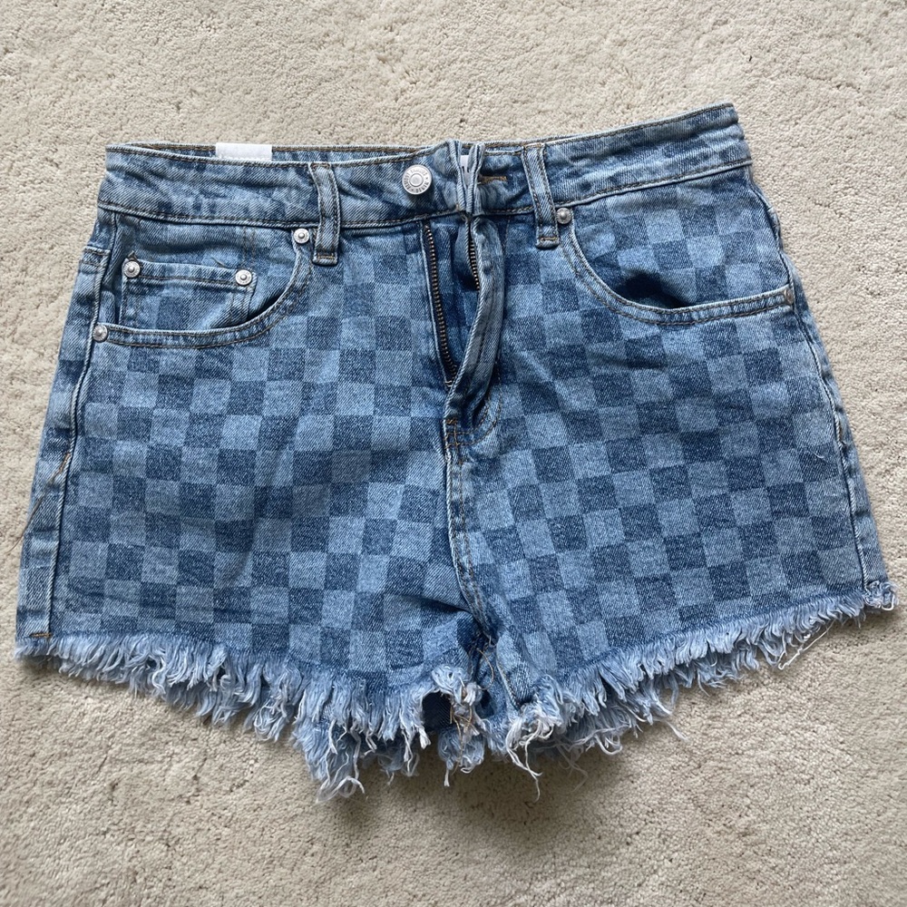 Women’s Jean checkered shorts